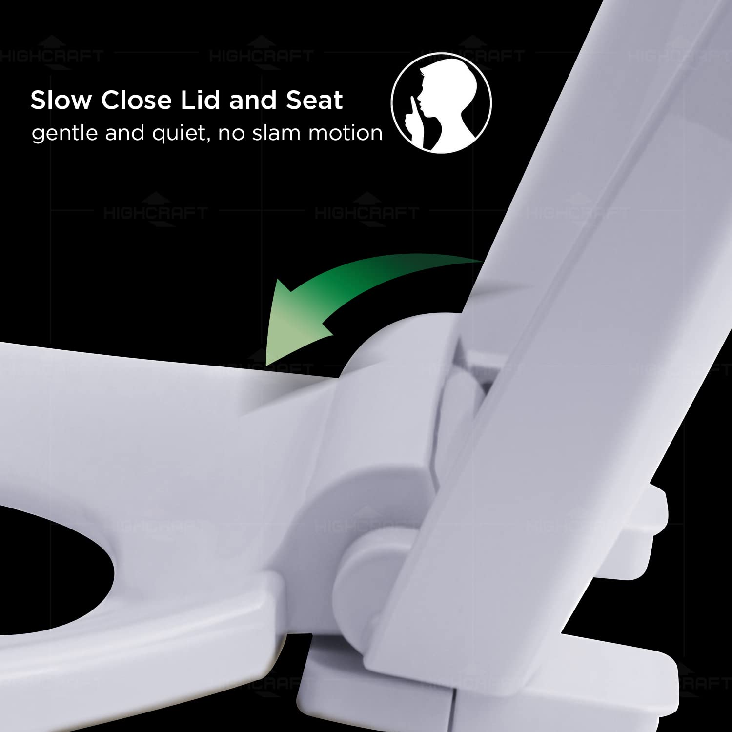 Slow Close Round Plastic Toilet Seat - Easy to Remove & Install, White - Perfect for Bathroom Upgrades & Home Renovations