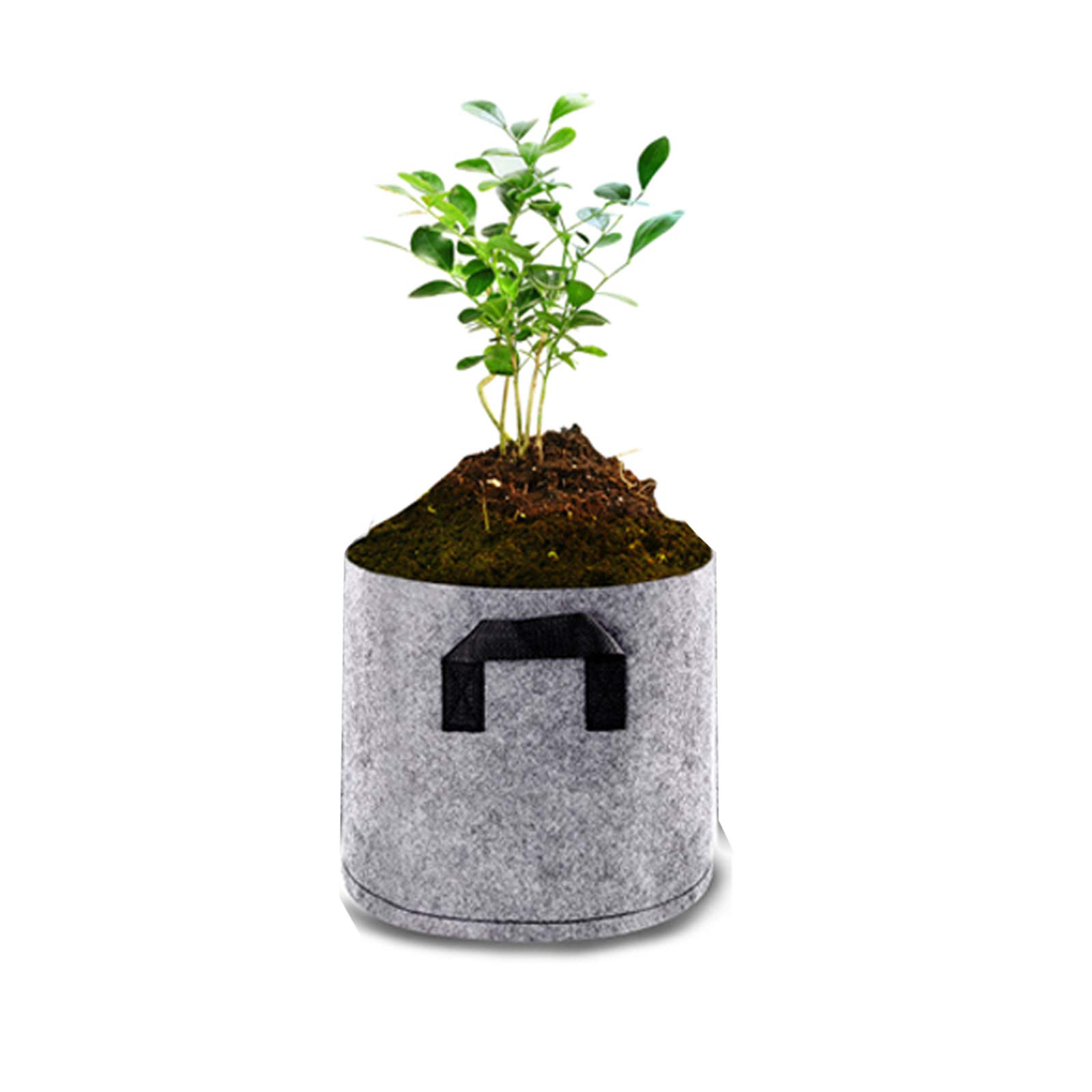5-Pack 3 Gallon Plant Grow Bags - Reusable Garden Vegetable Growing Pots & Containers for Potato, Tomato, Carrot - Breathable Nursery Planter Bags for Indoor/Outdoor Gardening, Balcony & Patio Planting
