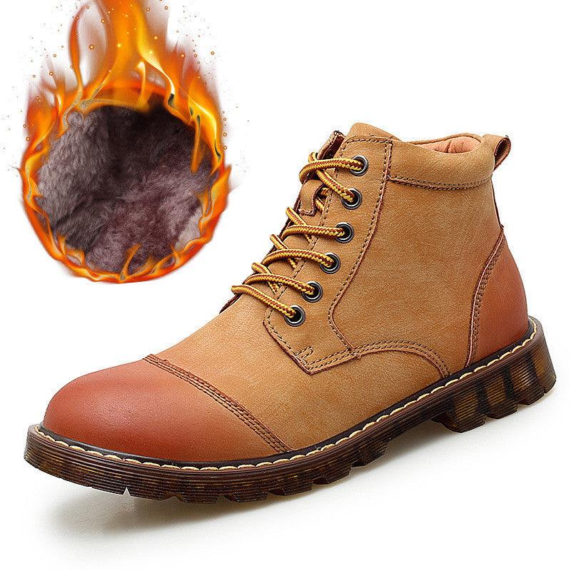 Lovevop British Martin Boots for Women - Waterproof Leather Ankle Boots with Chunky Heel | Perfect for Fall, Winter & Outdoor Adventures