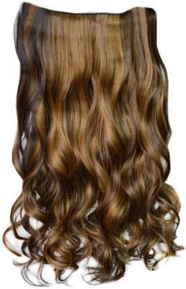 AB Beauty House Golden Highlight Curly/Wavy Hair Extensions for Women & Girls - Perfect for Parties, Weddings & Everyday Glam