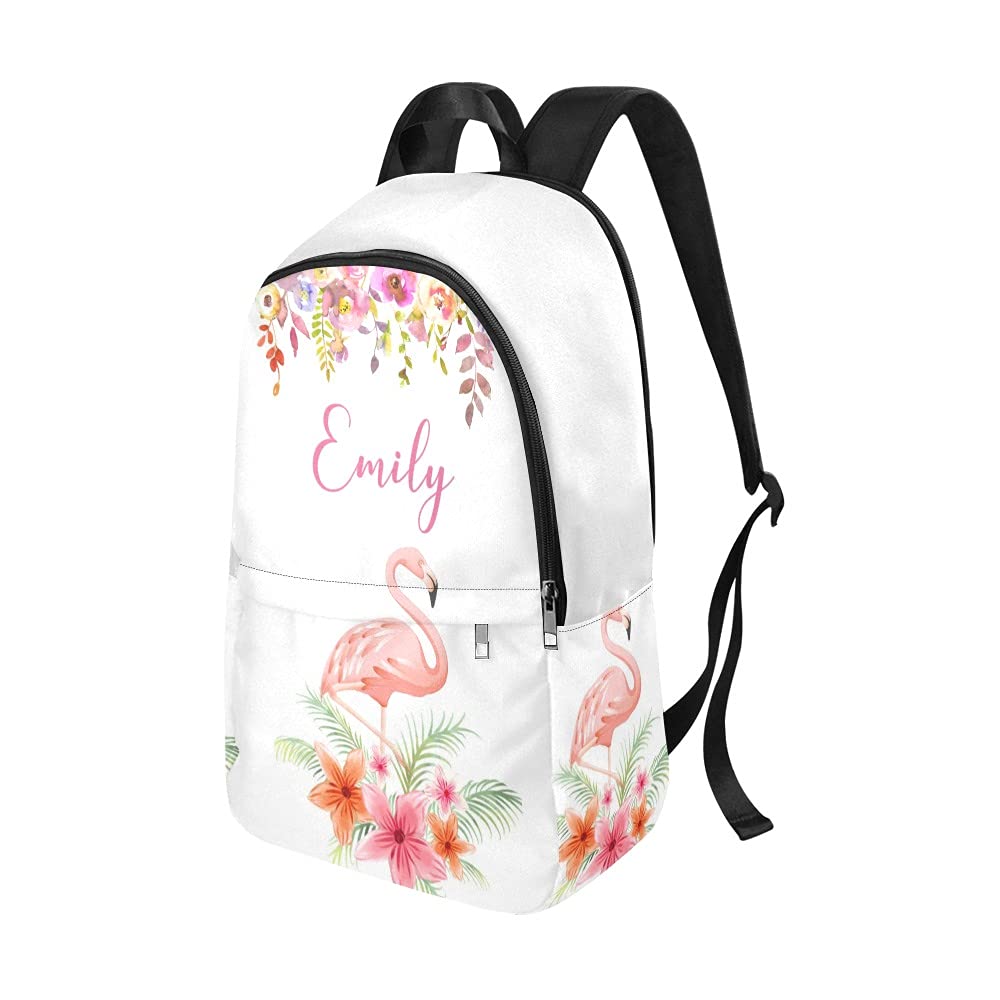 Custom Personalized Flamingo Backpack with Name Embroidery - Stylish School & Travel Backpack for Women & Girls - Perfect for College, Work, Vacation & Everyday Use (Flamingo 5)