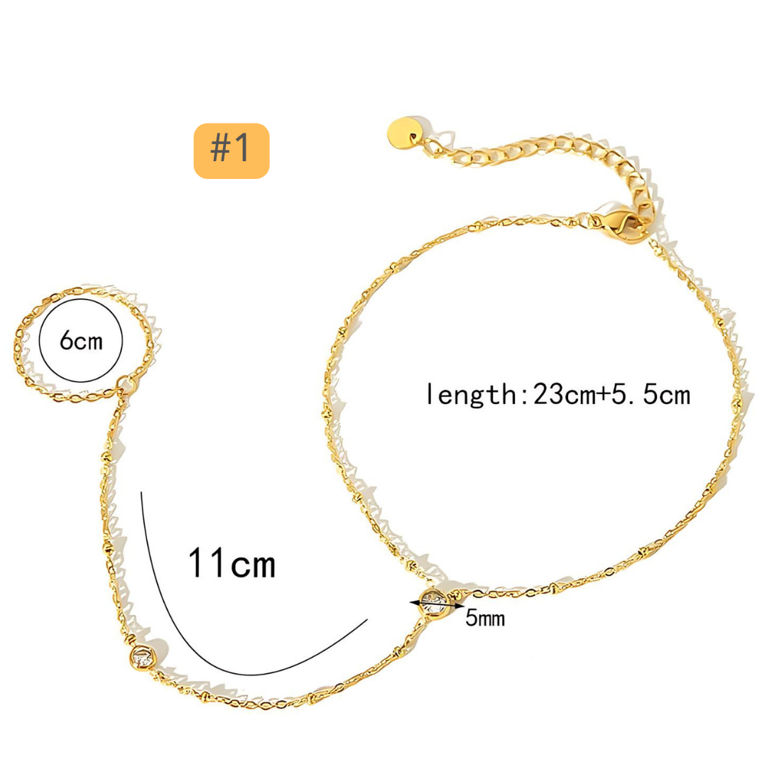 Elegant Gold Plated Cross Anklet Chain for Women - Dainty Link Bracelet Ankle Jewelry | TA8026 | Perfect for Everyday Wear, Beach Vacation & Boho Fashion