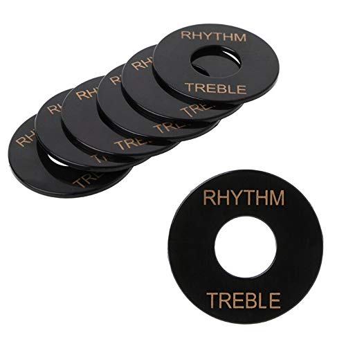 6-Piece Electric Guitar Toggle Switch Plate Set with Rhythm/Treble Washer Rings - Replacement Parts for Gibson, Fender & More - Perfect for Guitar Repair & Custom Upgrades