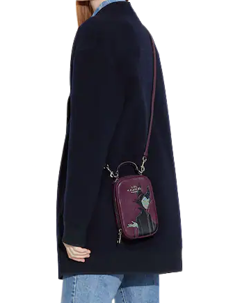 Coach Disney X Coach Eva Phone Crossbody Bag with Maleficent Motif - Stylish Mini Purse for Women, Perfect for Everyday Use, Parties, and Travel Accessories