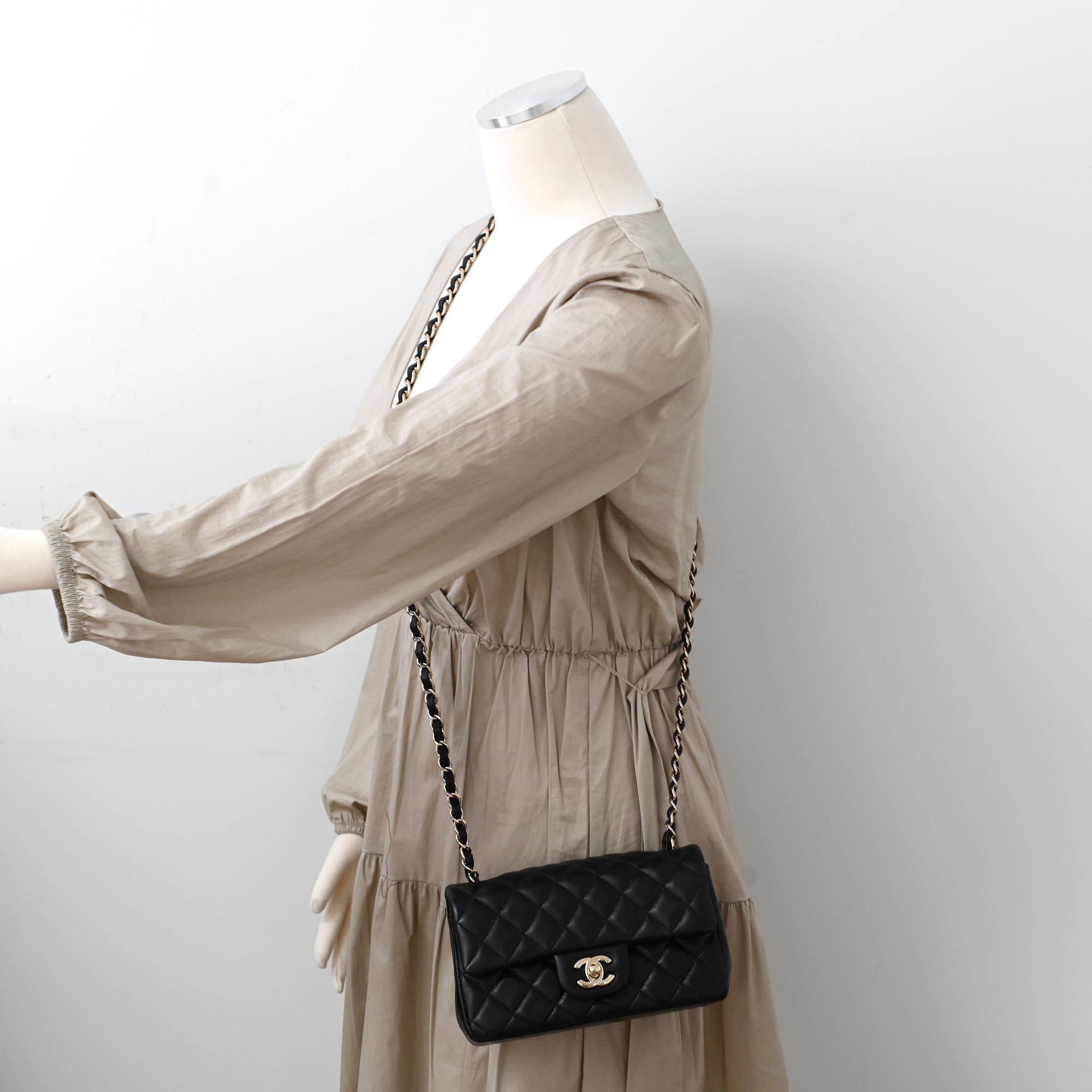 Chanel Mini Rectangle Lambskin Black Microchip Bag - Luxury Designer Crossbody Purse for Women | Perfect for Evening Events, Date Nights & Special Occasions