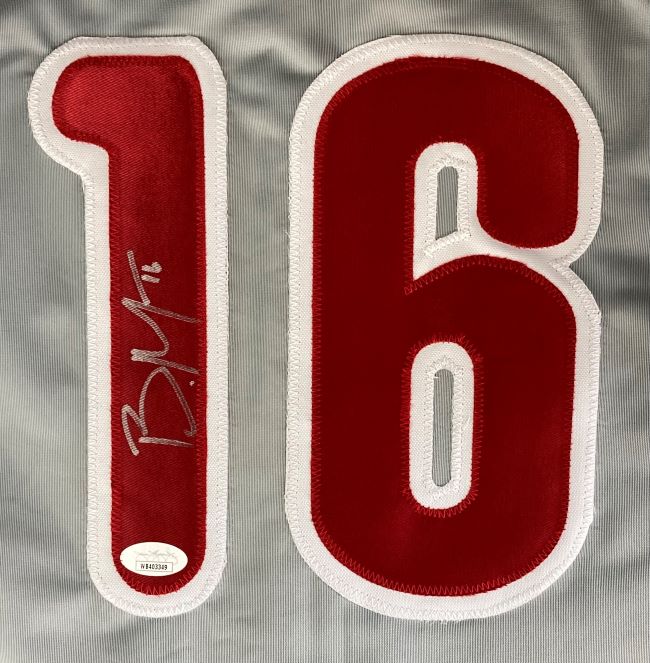 Brandon Marsh Philadelphia Phillies Signed Gray Baseball Jersey with JSA COA - Authentic MLB Memorabilia for Collectors & Fans - Perfect for Display, Gifting, and Game Day