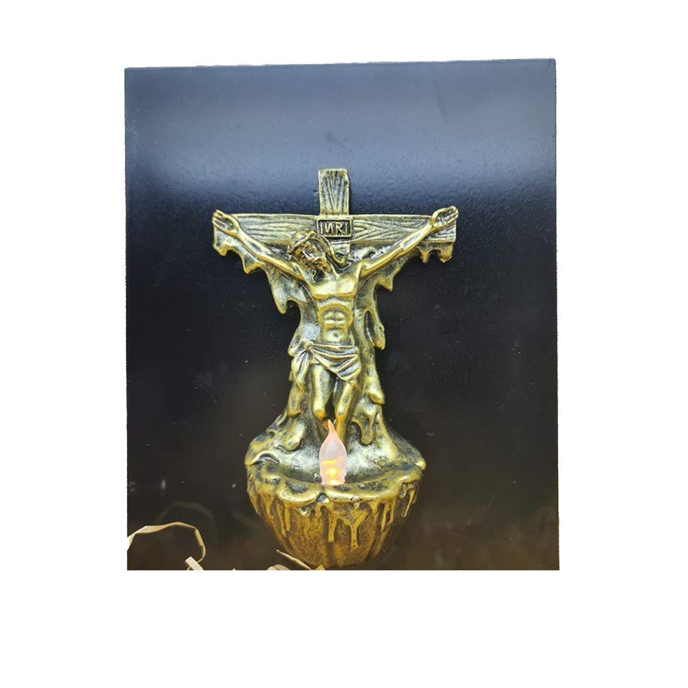 Jesus Cross Statue Sculpture - Catholic Christian Relic Figurine, Resin Hanging Wall Decor for Church, Home & Indoor Decoration - Perfect for Prayer Rooms, Altars, and Spiritual Gifts