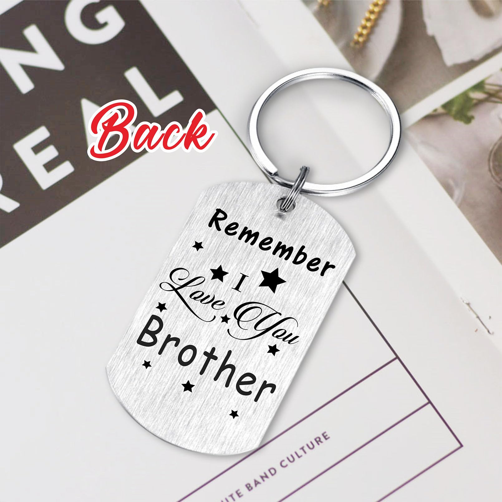 Resdink Brother Gifts from Sister - Engraved Keychain for Men & Boys - Perfect Birthday & Graduation Present for Brother - Ideal for Daily Use, Special Occasions & Keepsakes