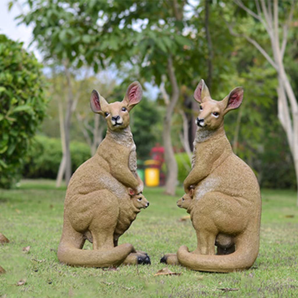 Resin Kangaroo Garden Statue - Outdoor Animal Sculpture for Courtyard, Community & Landscape Decor - Durable & Weatherproof - Perfect for Patio, Lawn & Garden Decoration (Size C)