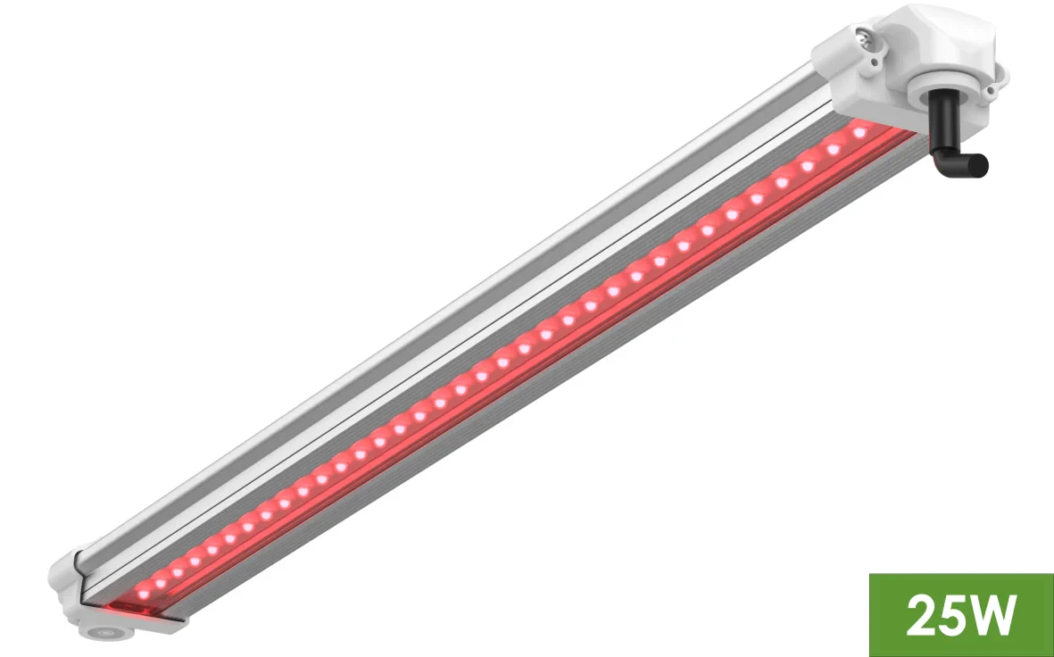 TotalGrow Deep Red 25W LED Grow Light Bar with 24 High-Efficiency LEDs - Perfect for Indoor Plants, Hydroponics, and Greenhouse Cultivation