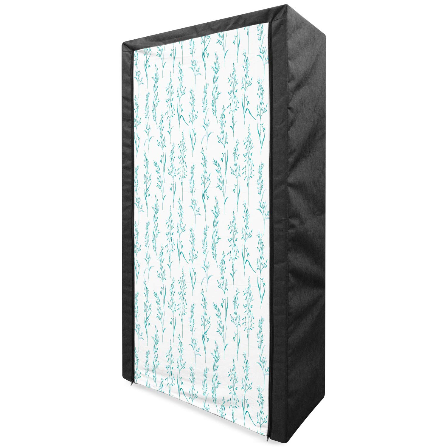 Ambesonne Floral Portable Fabric Wardrobe - Green Cream 33.5