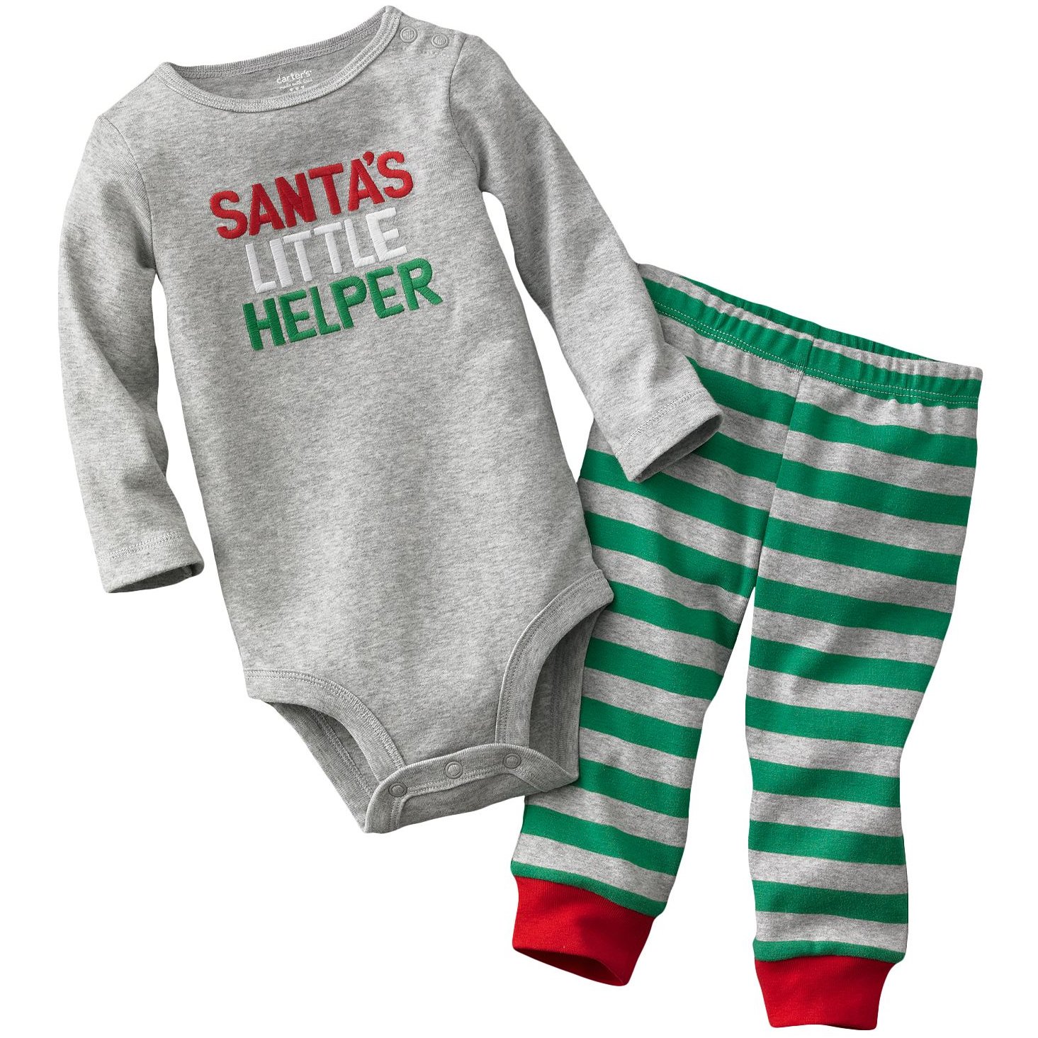 Carter's Infant Boys Santa's Helper Holiday Outfit - Bodysuit & Pants Set for Christmas, Family Photos & Festive Celebrations