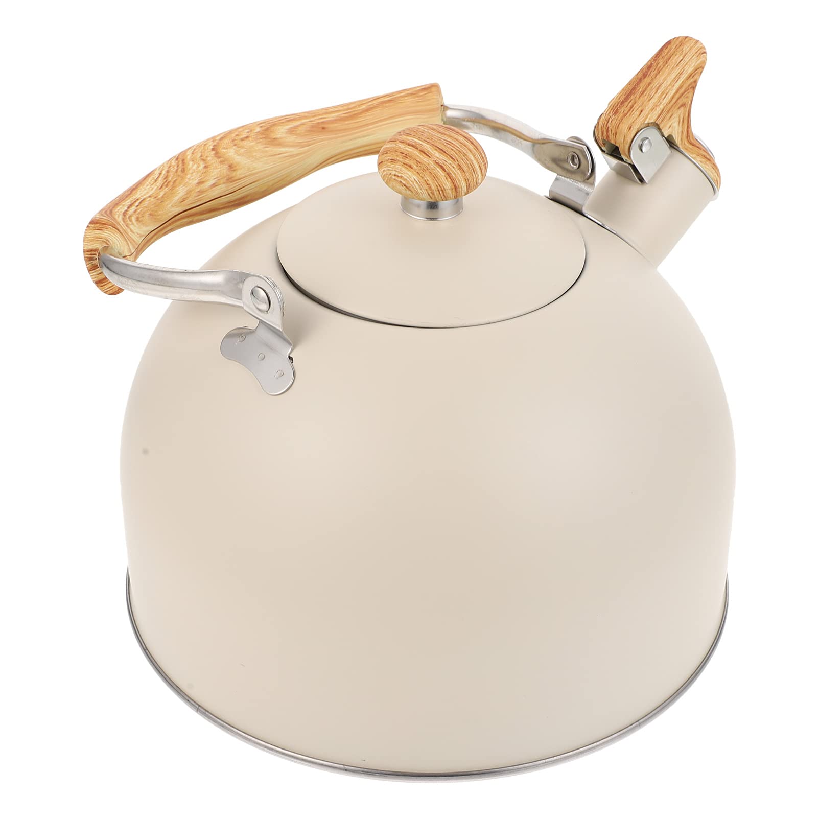 Premium Stainless Steel Whistling Tea Kettle with Wooden Handle - 1.5L Portable Stovetop Kettle for Home & Office - Perfect for Boiling Water, Making Tea, Coffee and Hot Beverages