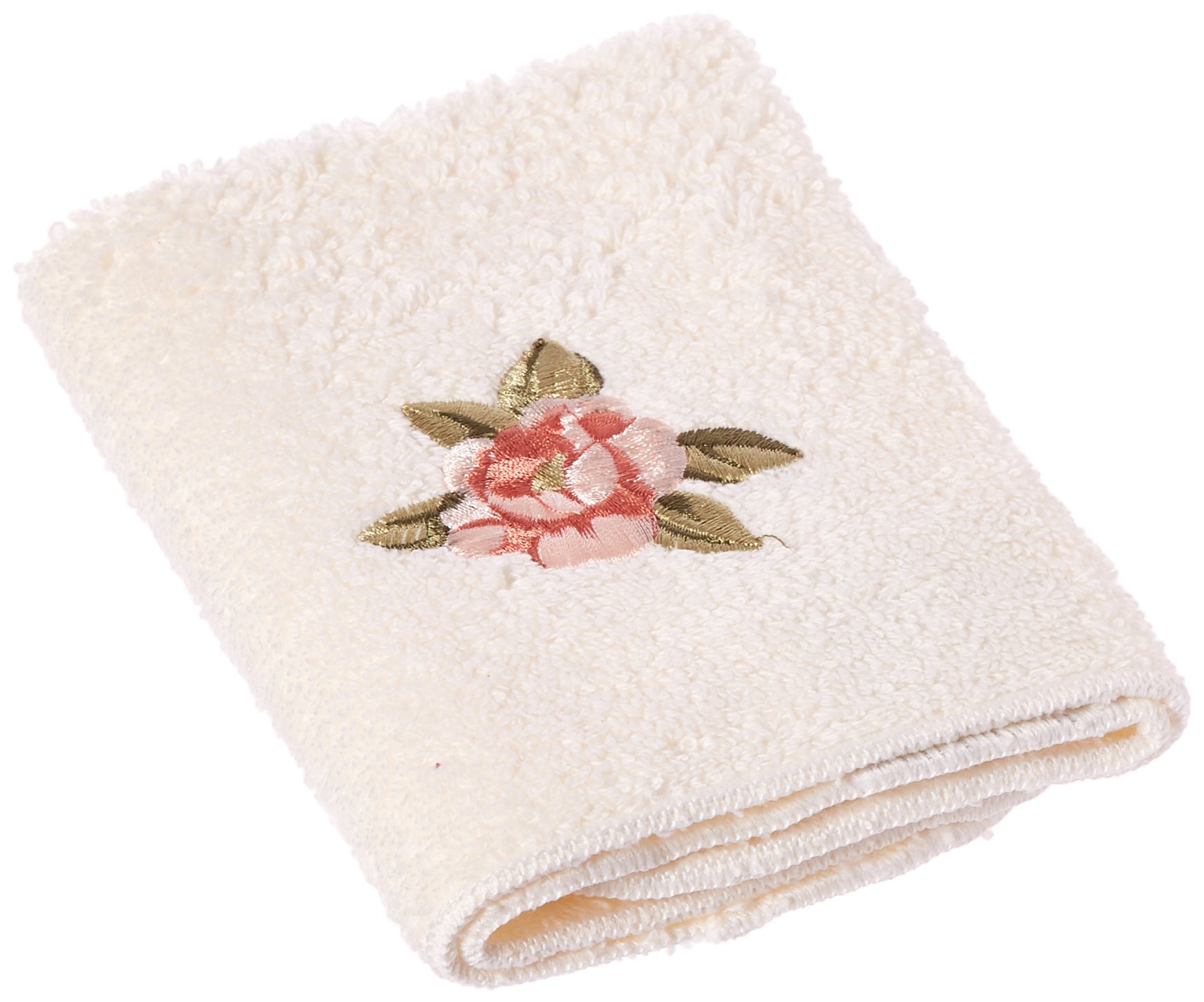 Avanti Premier Royal Rose Wash Cloth - Soft Luxury Bath Towel Set, Ivory | Spa & Bathroom Essentials for Home, Hotel & Gifting