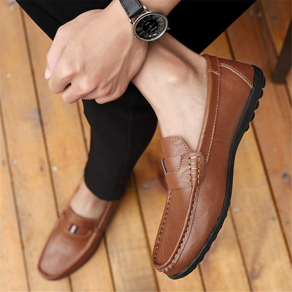 Premium Men's Leather Loafers - Comfortable Slip-On Moccasins for Walking, Business & Driving | Non-Slip Casual Shoes for Office, Travel & Everyday Wear