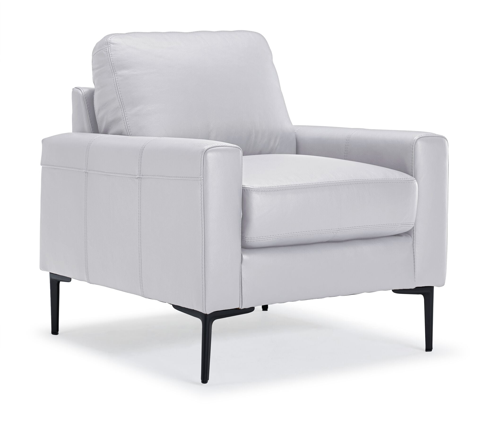 Premium Chito Leather Chair in Silver Grey - Modern & Comfortable Office & Living Room Seating for Home & Workspace