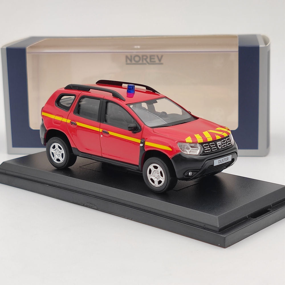 1/43 Scale Norev Dacia Duster Fire Brigade POMPIERS 2020 Red Diecast Model Car - Collectible Fire Truck Toy for Adults & Kids - Perfect for Christmas Gifts, Display & Model Car Collections