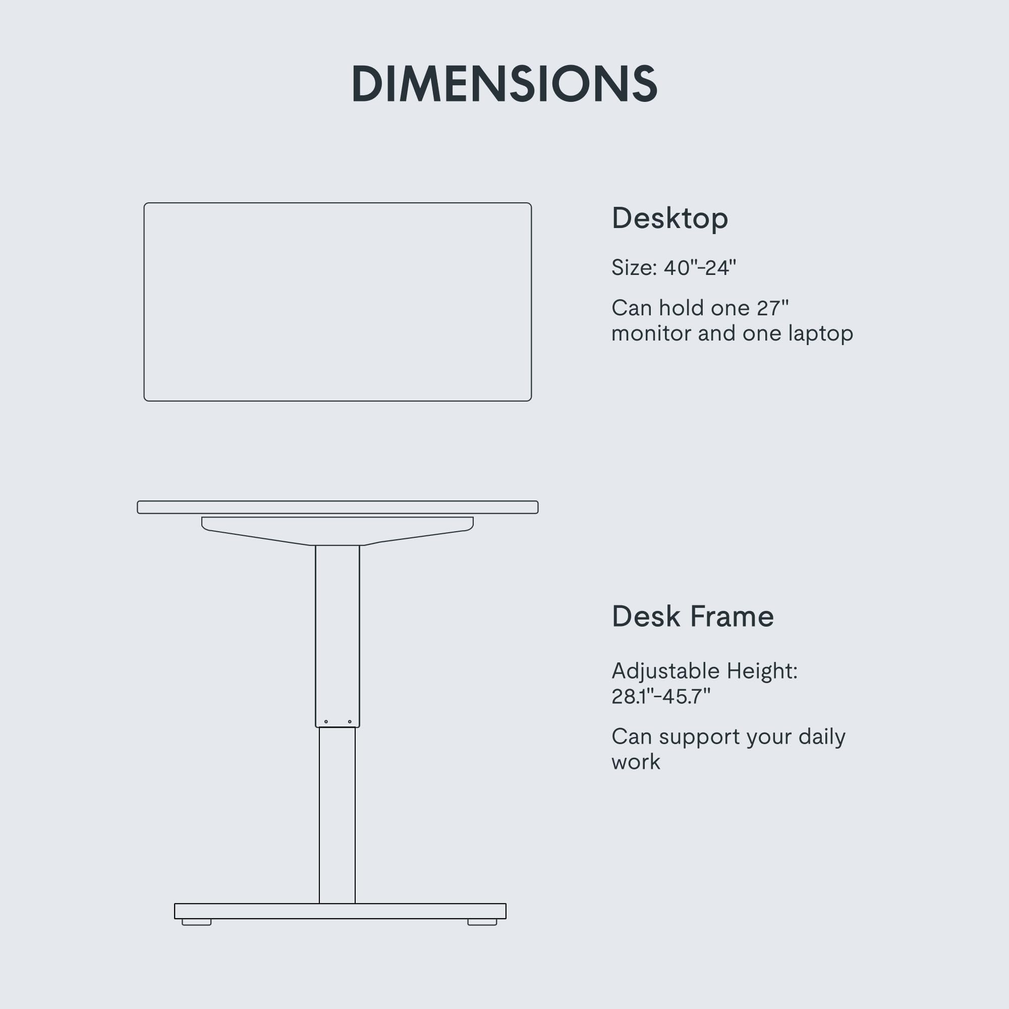 FlexiSpot EN1 Electric Height Adjustable Standing Desk 40 x 24 Inches - Seamless One-Piece Desktop, Silver Frame & White Top (2 Packages) | Perfect for Home Office, Gaming Setup & Workspace Ergonomics