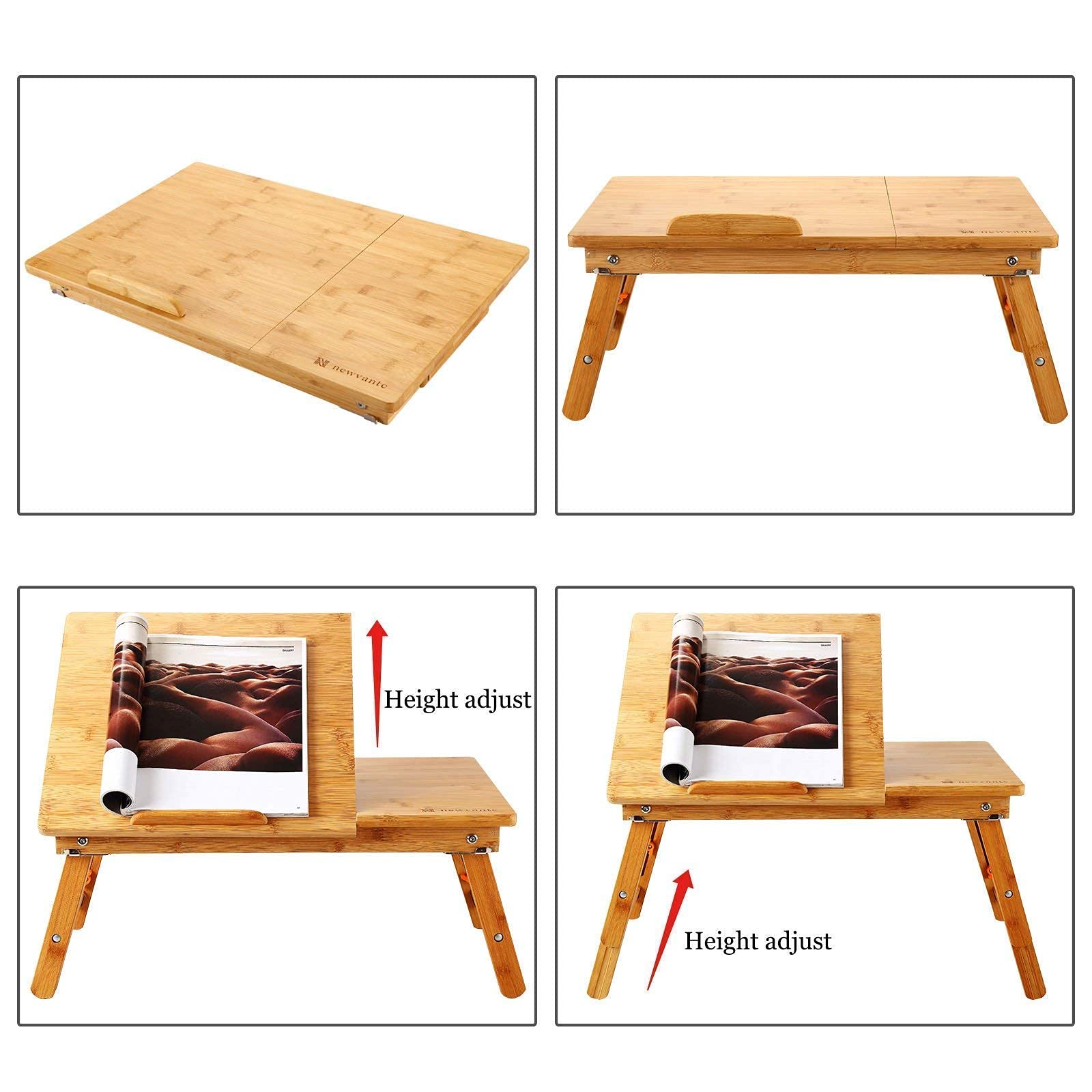 Foldable Laptop Desk with Adjustable Back Support - Portable Floor Chair for Home Office, Bed, Couch & Dorm Room - Ergonomic Workstation for Remote Work & Study