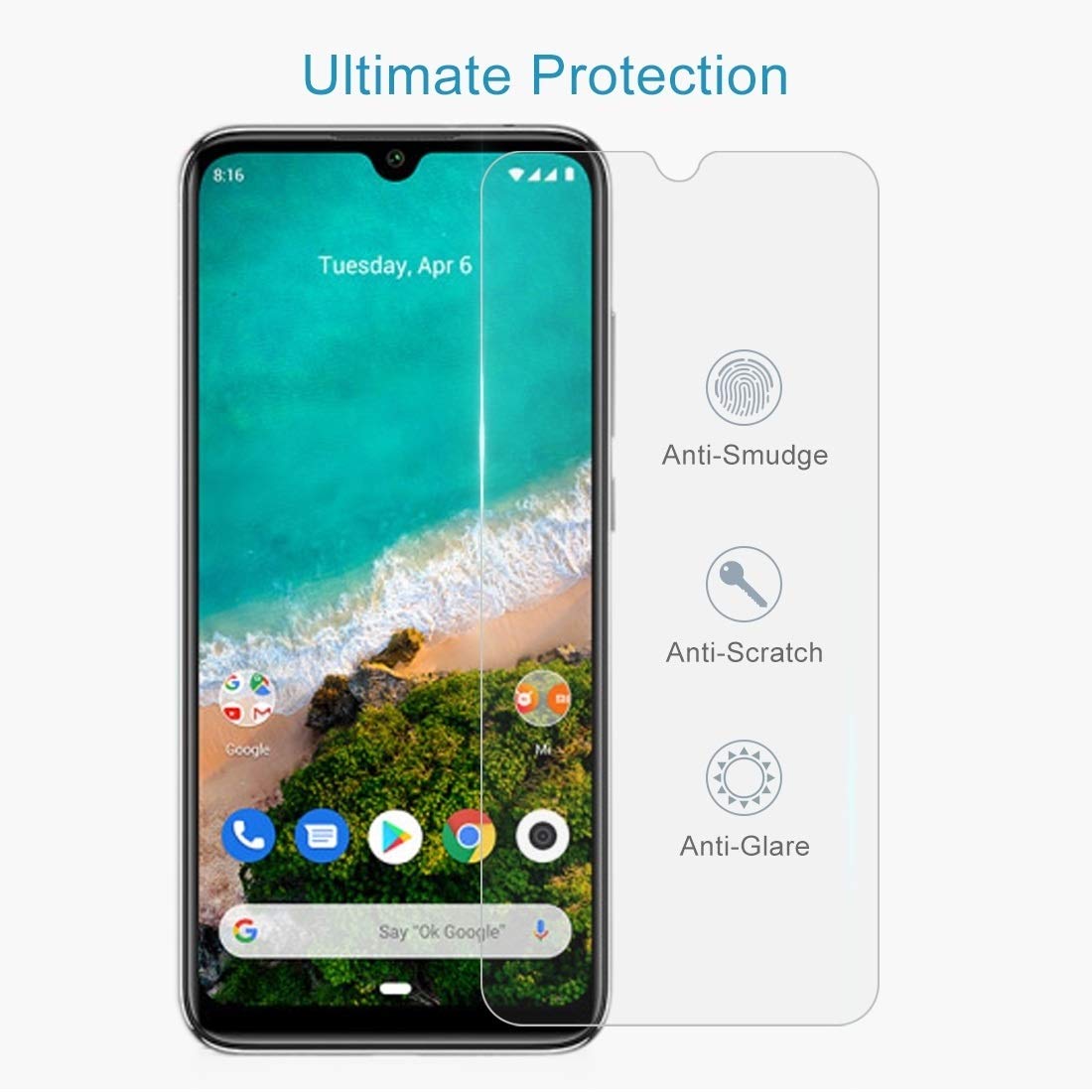 Xiaomi Mi A3 Tempered Glass Screen Protector - 50 Pack Half-Screen Transparent HD Clear Film | Anti-Scratch & Bubble-Free | Perfect for Daily Use, Gaming & Work