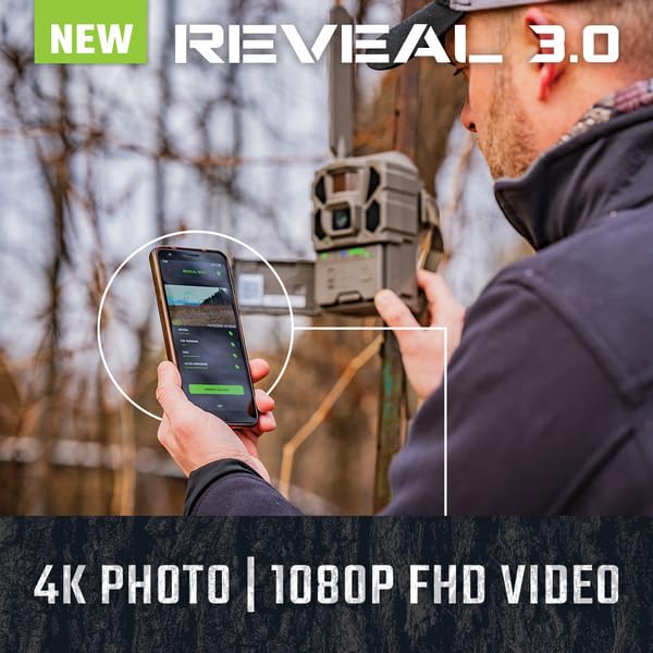 TACTACAM Reveal Pro 3.0 LTE Cellular Trail Camera - 4K HD Game Camera with No Glow Flash for AT&T & Verizon (No SD Card Needed) - Perfect for Hunting, Wildlife Monitoring, Home Security & Property Surveillance (Model RV-TC-XPRO3)