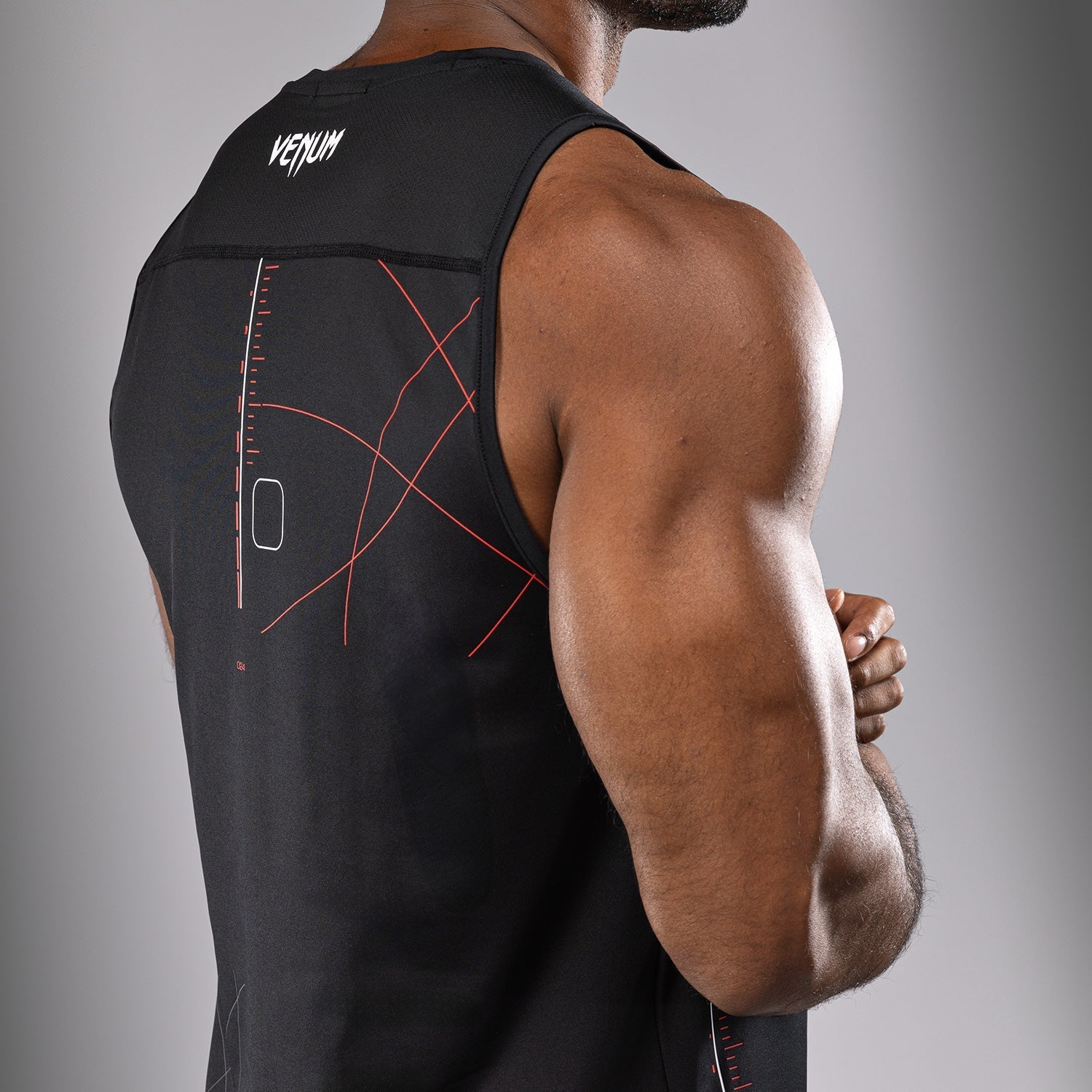 Venum Tactical XT Men's Dry Tech Performance Tank Top - Moisture Wicking, Breathable Workout Shirt for MMA, Gym & Training (Black/Fire Red) - Ideal for Combat Sports, Weightlifting & Intense Exercise