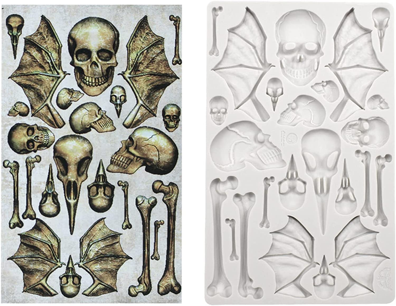 Halloween Skull Silicone Mold for Chocolate, Fondant, Cake, Fudge & Biscuit Decorating - DIY Baking, Plaster & Clay Crafting - Perfect for Halloween Parties, Themed Desserts & Spooky Treats