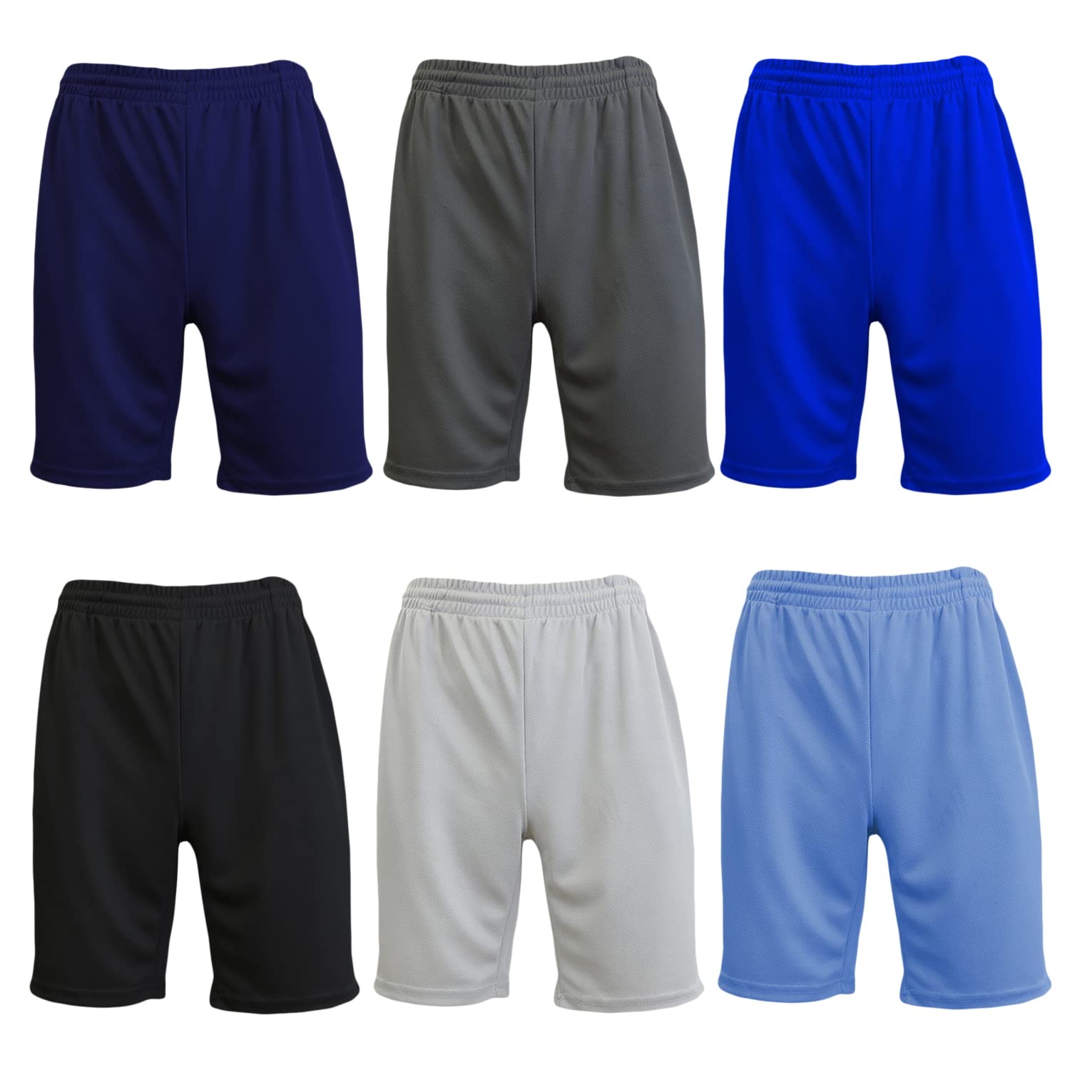 Harvic Men's Quick Dry Mesh Athletic Shorts with Pockets - 6 Pack Performance Workout Shorts for Running, Gym & Outdoor Sports