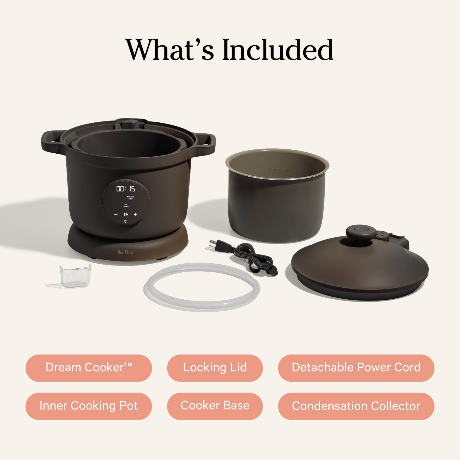 Our Place Dream Cooker 6-Quart Multicooker with 4-in-1 Functions: Pressure Cook, Slow Cook, Sear & Saute | Hands-Free Steam Release & Custom Control Panel | Perfect for Meal Prep, Family Dinners & Healthy Cooking