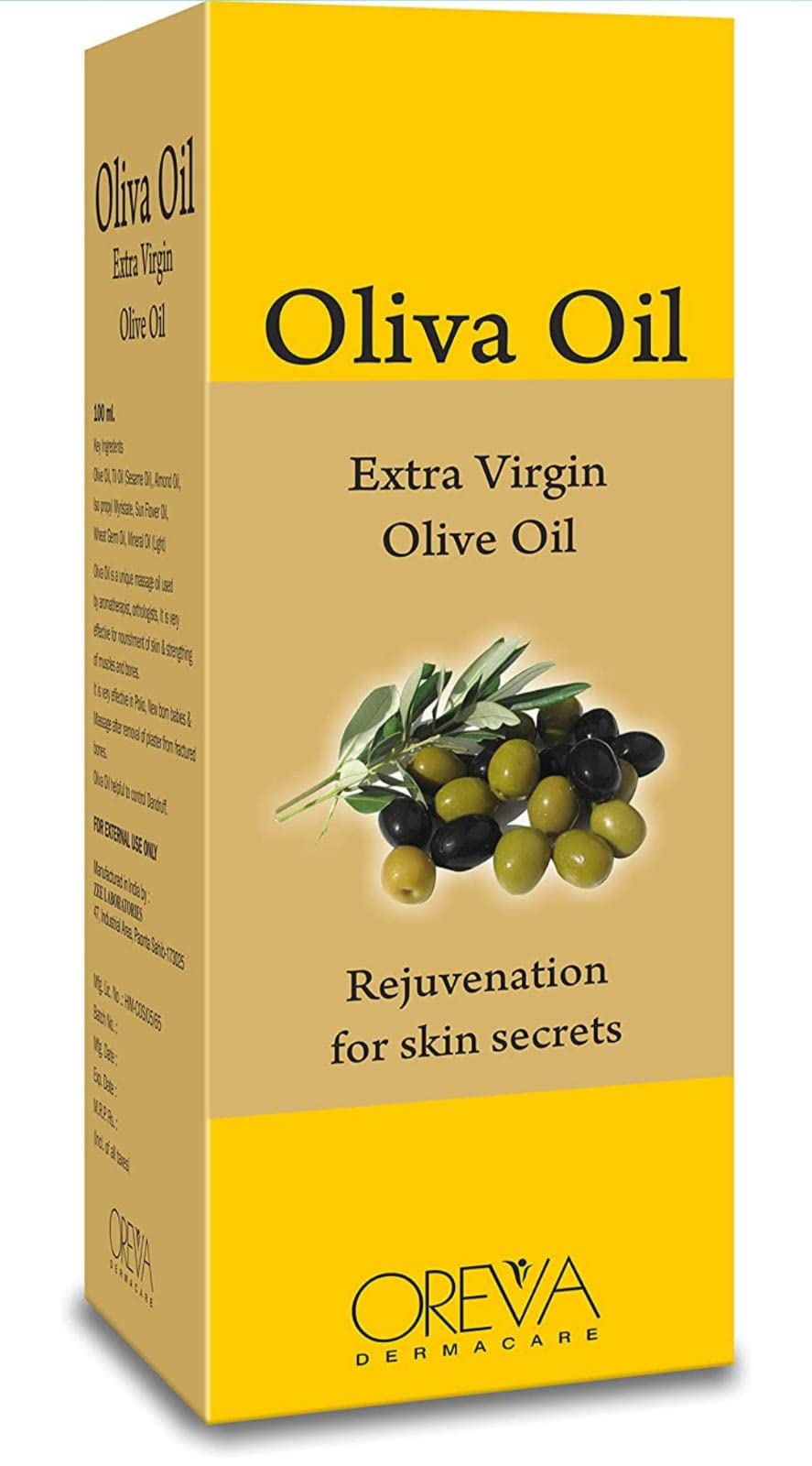 Extra Virgin Olive Oil for Skin Rejuvenation & Baby Massage - Cold Pressed, Organic, 100% Pure - Pack of 2 | Perfect for Skincare, Hair Care & Relaxing Massage Therapy