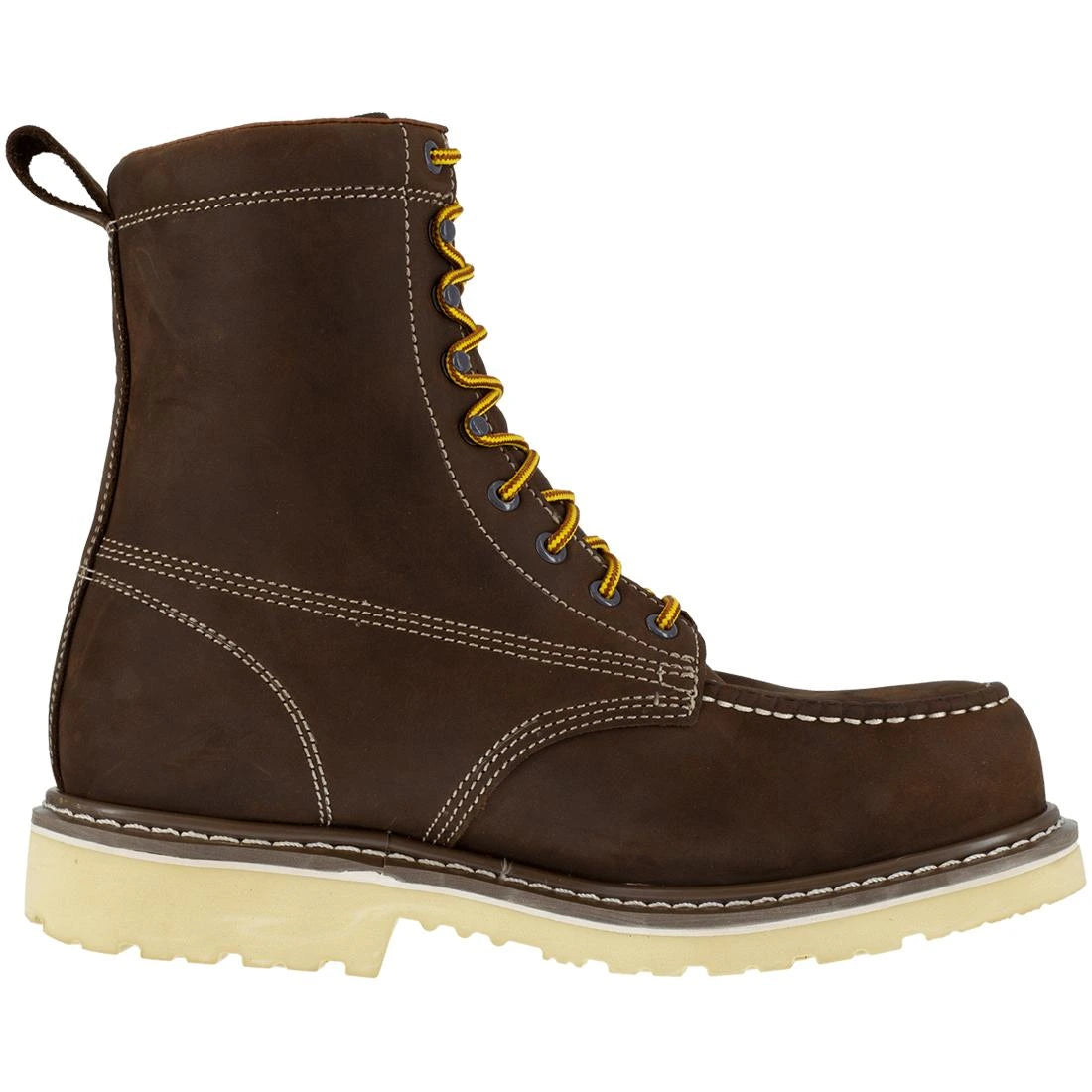 Composite Toe Waterproof Work Boots for Men - 8 Inch Safety Boots with Solidifier Technology, Brown - Ideal for Construction, Hiking & Outdoor Work