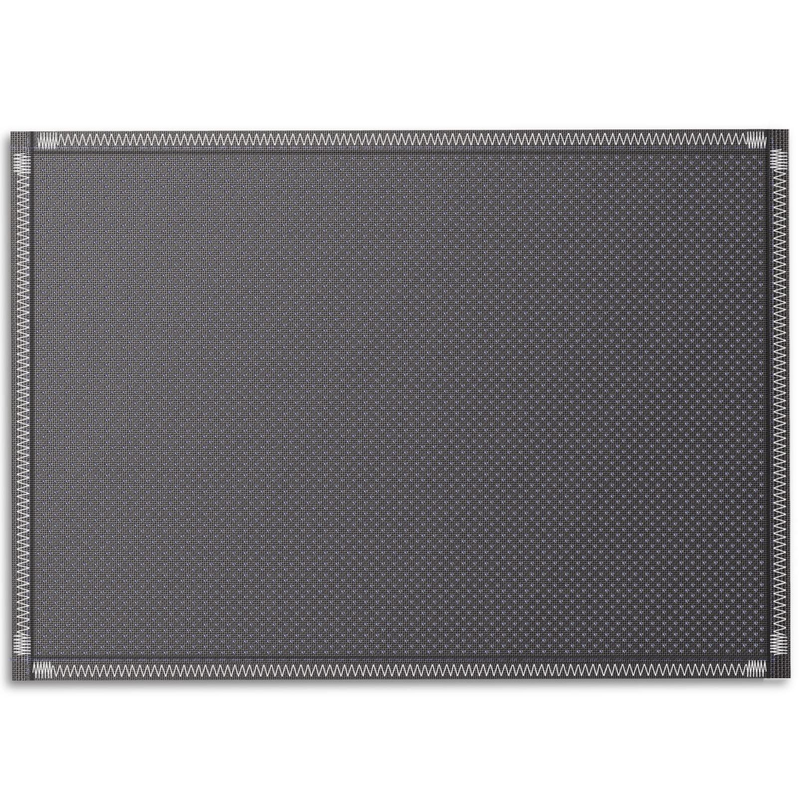 4 Pack Heat Resistant Non-Slip Boho Hemstitch Placemats - Gray Dining Table Mats, Washable Kitchen Countertop Protectors & Coffee Maker Mats for Home, Restaurant, and Office Use