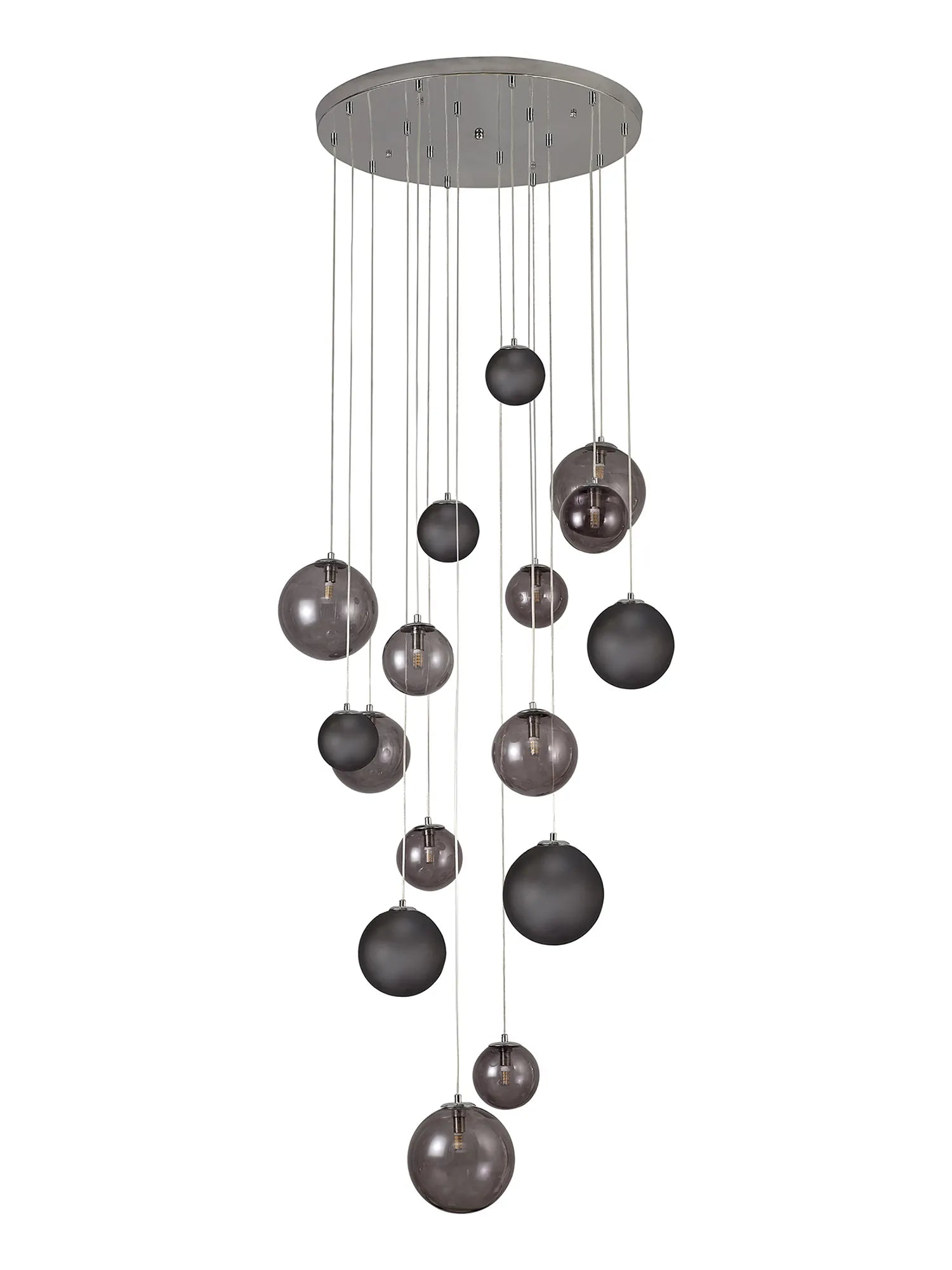 60cm Austin Glass Pendant Light with 16 G9 Bulbs - Modern Hanging Fixture for Kitchen Island, Dining Room, and Living Room Lighting