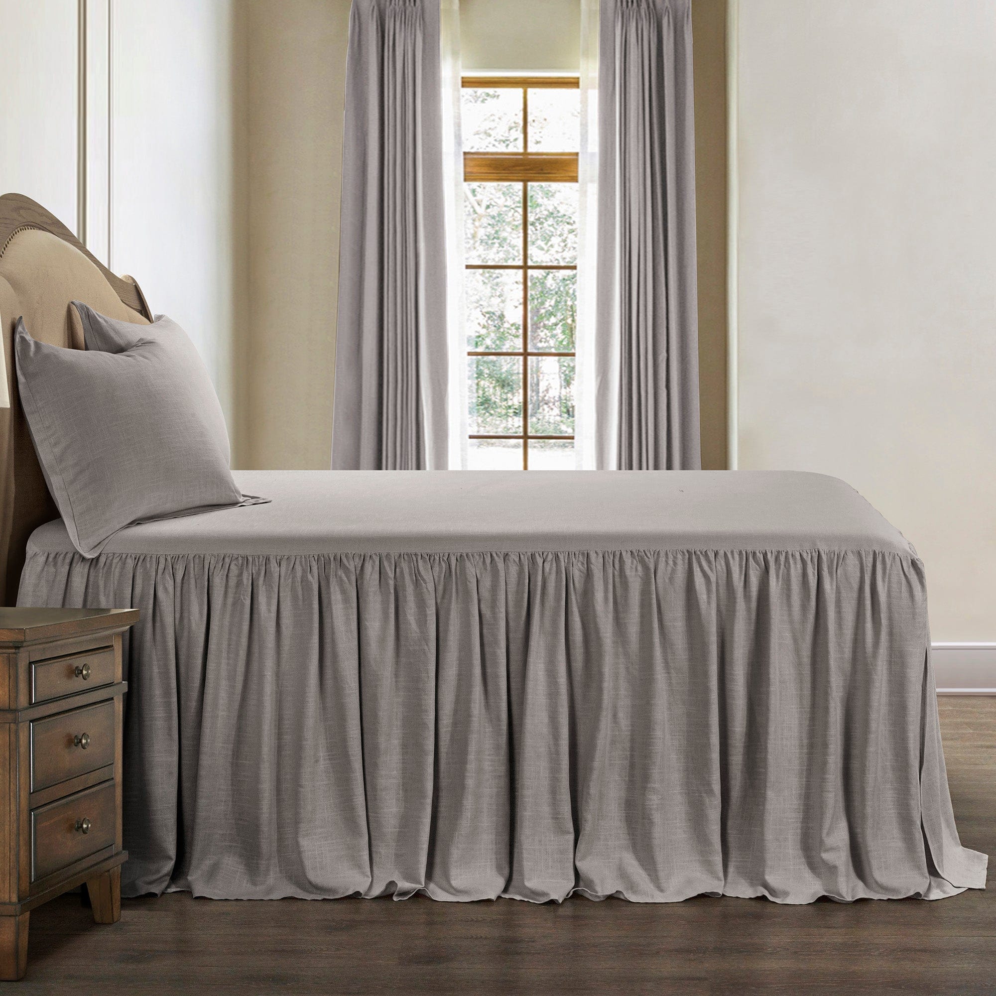Luna Washed Linen Bedspread Set - Queen Size, Lightweight & Breathable for Summer - Perfect for Bedroom, Guest Room, and Vacation Homes