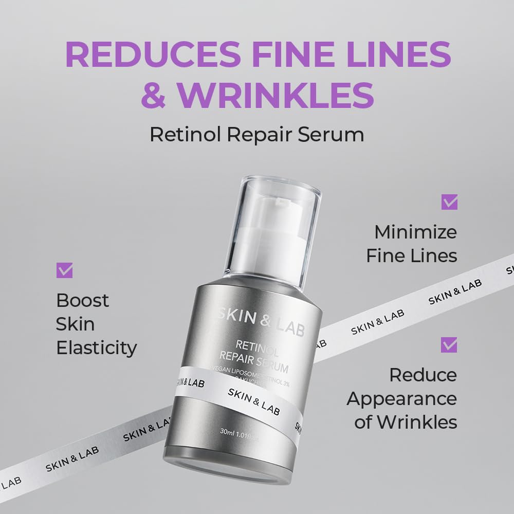 SKIN&LAB Essential Serum Set - Vitamin C Serum, Retinol Serum & Niacinamide Serum | Korean Skincare Gift Set for Brightening, Anti-Aging & Pore Refining | Perfect for Daily Skincare Routine & Gift Giving