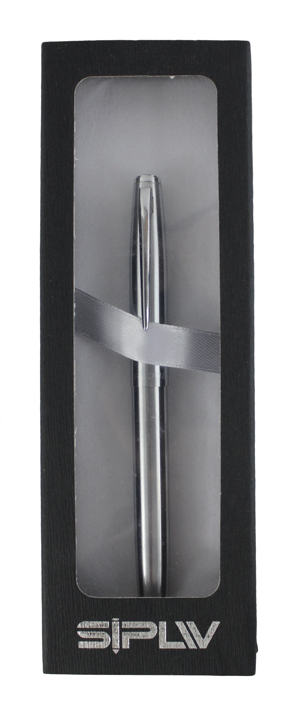 Slim Fountain Pen Fine Nib - Elegant Silver Writing Pen for Office & Gifts