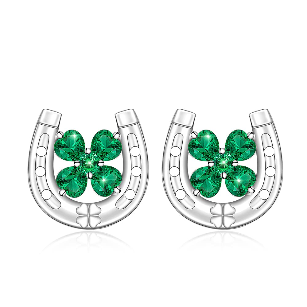 Festive Sterling Silver Stud Earrings for Women - Mardi Gras Shamrock, Christmas Reindeer, Dinosaur, Cow, Llama & Halloween Spider Designs | Holiday Party Jewelry Gifts for Christmas, Halloween & St. Patrick's Day Celebrations