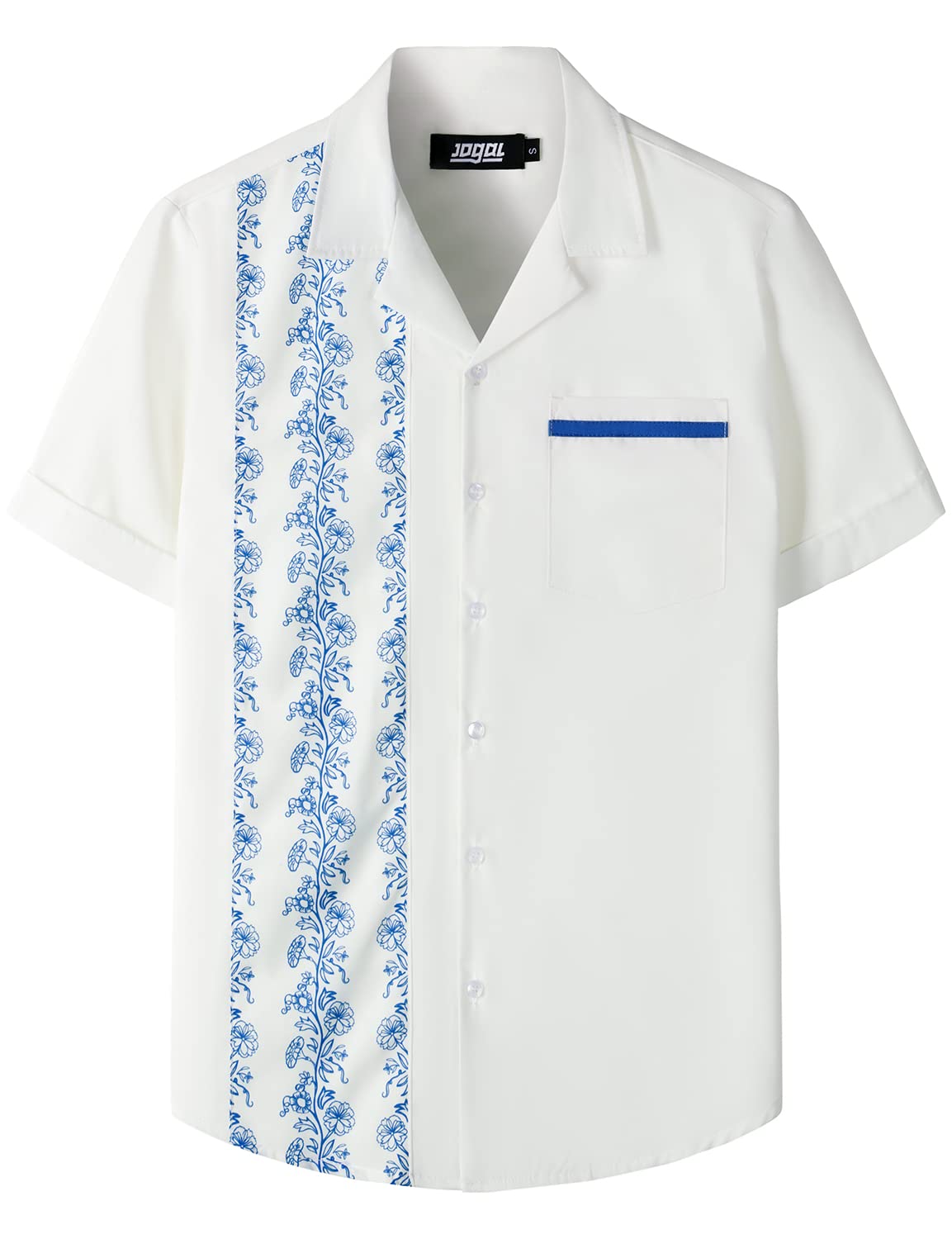 Vintage 50s Rockabilly Bowling Shirts for Men - Short Sleeve Hawaiian Aloha Shirts with Button Down Collar - Perfect for Beach Parties, Retro Events & Casual Summer Wear