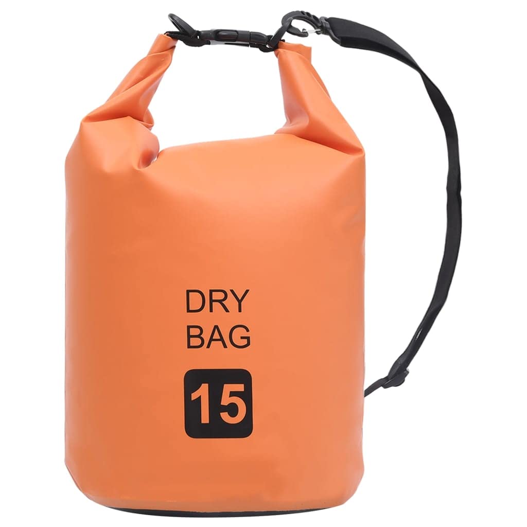 vidaXL Waterproof Dry Bag with Zipper - Orange PVC Backpack for Boating, Kayaking & Water Sports | Durable Waterproof Duffel for Beach, Camping & Outdoor Adventures