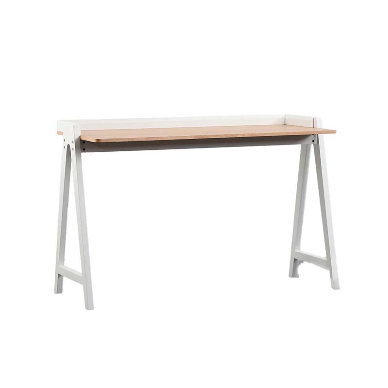 YARA Study Desk 118cm White & Natural - Modern Writing Desk for Home Office, Student Study & Small Space Workstation