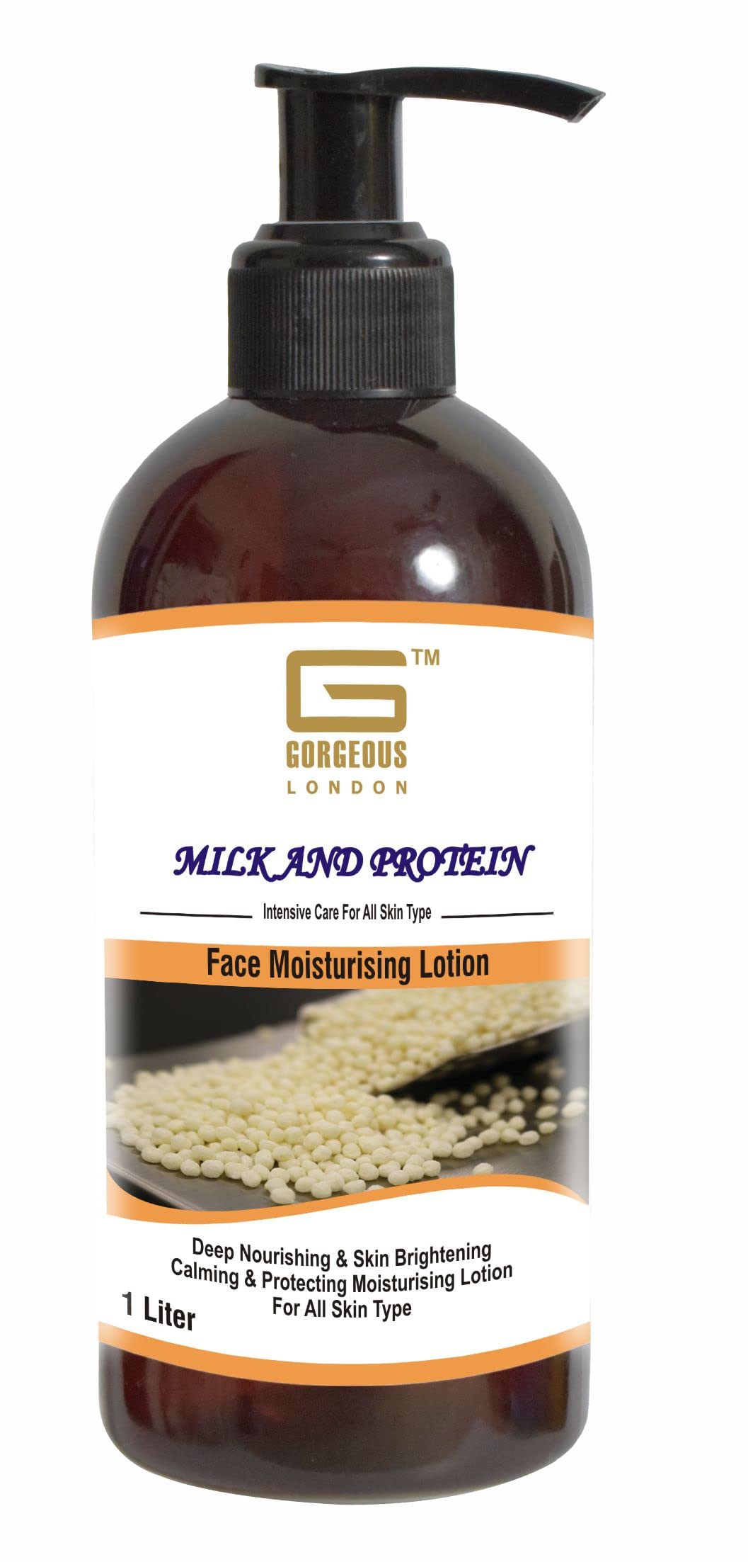London Milk Protein Face Moisturizing Lotion - 1 Liter Hydrating Cream for All Skin Types | Deep Nourishment, Intensive Care | Daily Skincare Routine, Dry Skin Relief, Night & Day Use