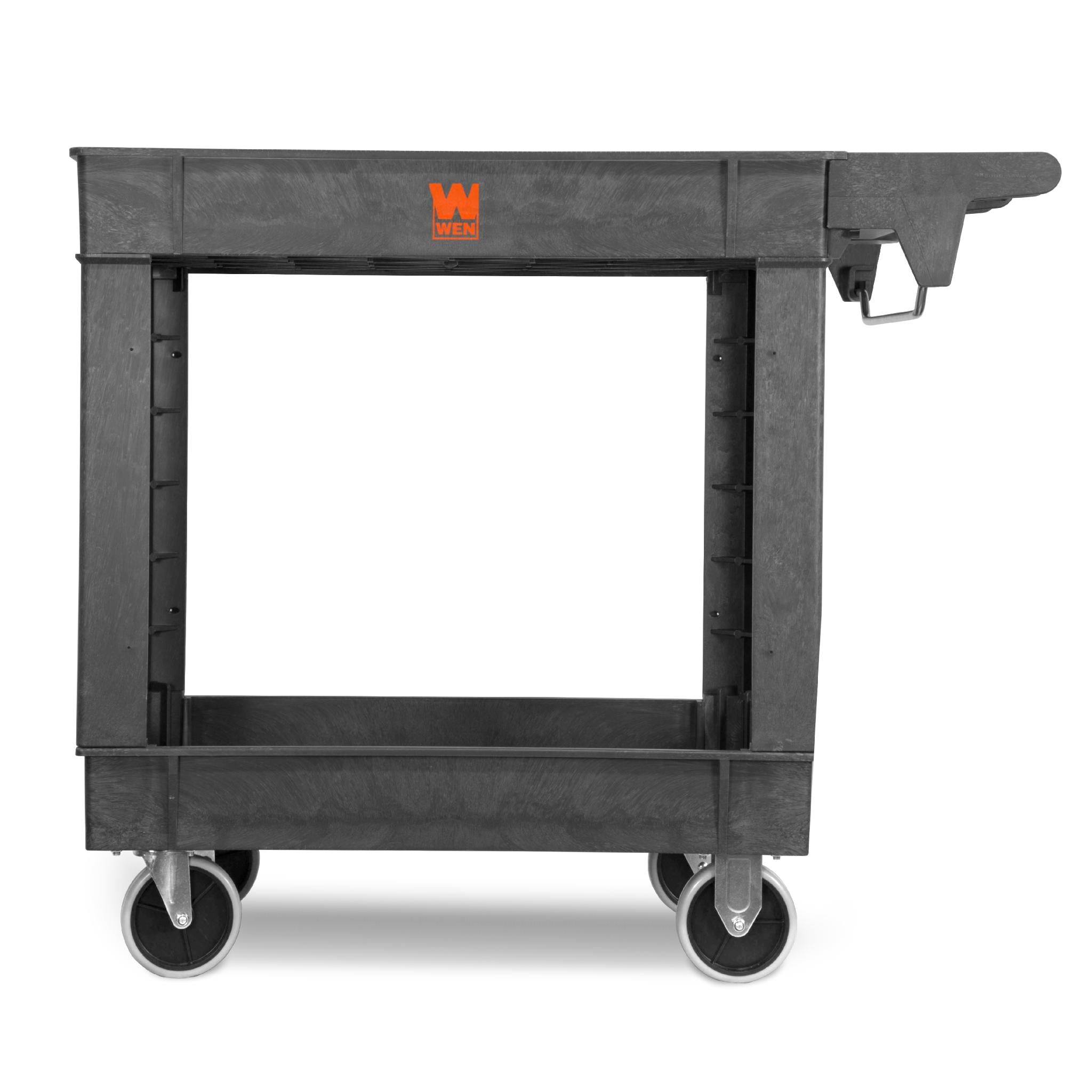WEN 73009 Heavy Duty 2-Shelf Utility Cart with 500 lb Capacity, 40