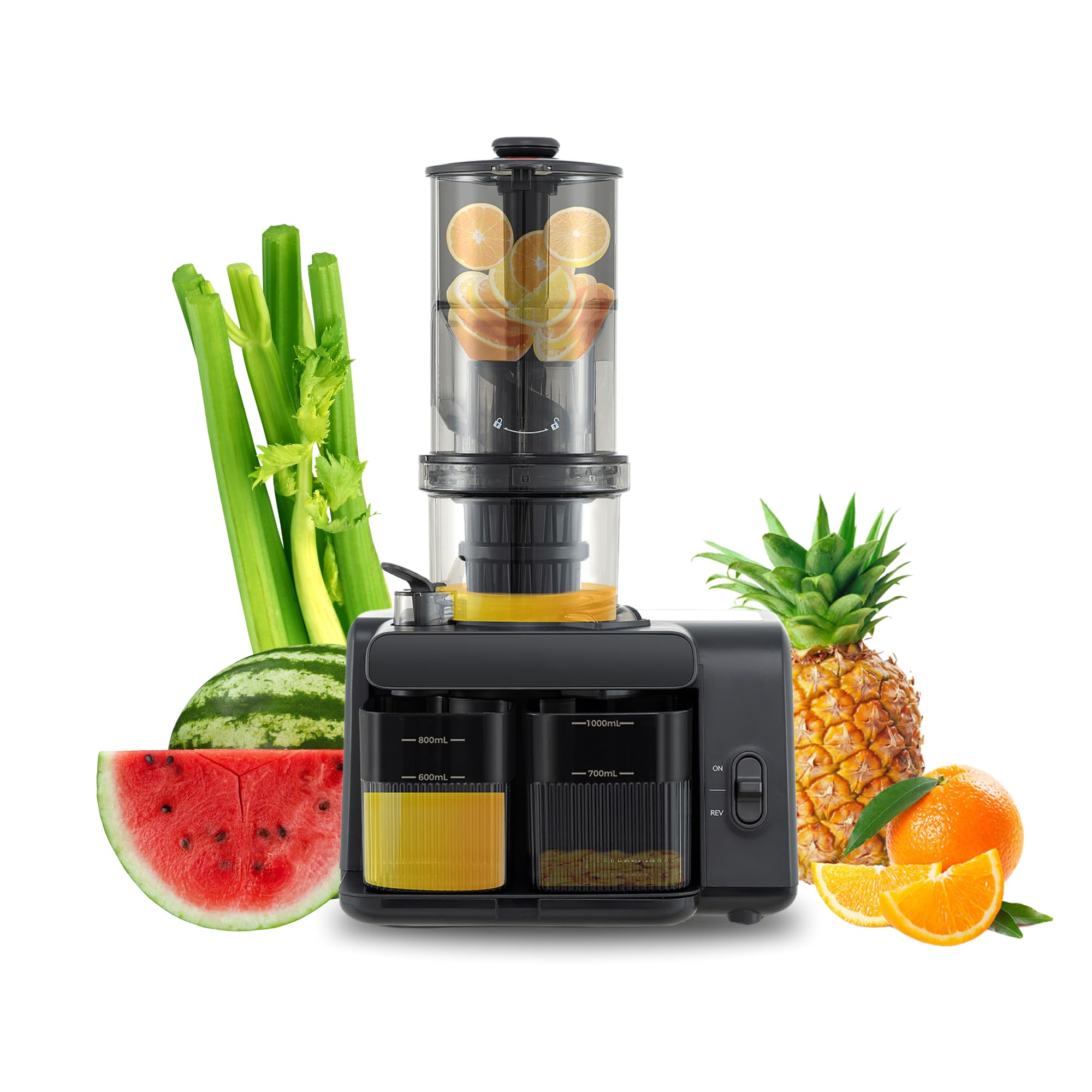 Cold Press Juicer Machine - 200W Slow Masticating Juicer with 5.3