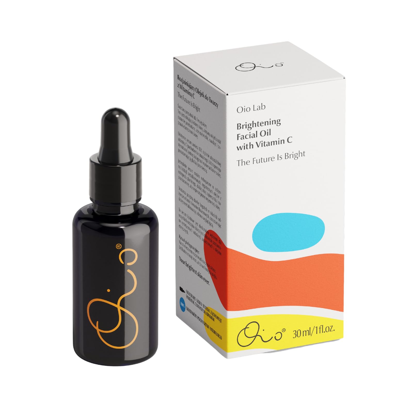 OIO Brightening Vitamin C Facial Oil – 15% Vitamin C, Organic Cold-Pressed Oils, Milk Thistle, Rosehip & Cranberry Seed | Hydrating, Fragrance-Free, 30ml | For Glowing Skin & Anti-Aging Care