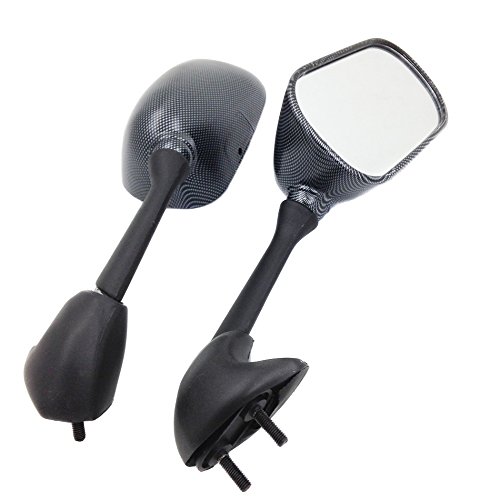 Carbon Fiber Mirrors Compatible with 1998-2002 Yamaha YZF R6 & R1 Motorcycles - Sleek SMT-OEM Style Replacement for Enhanced Visibility and Sporty Look - Perfect for Racing, Street Riding, and Custom Bike Builds