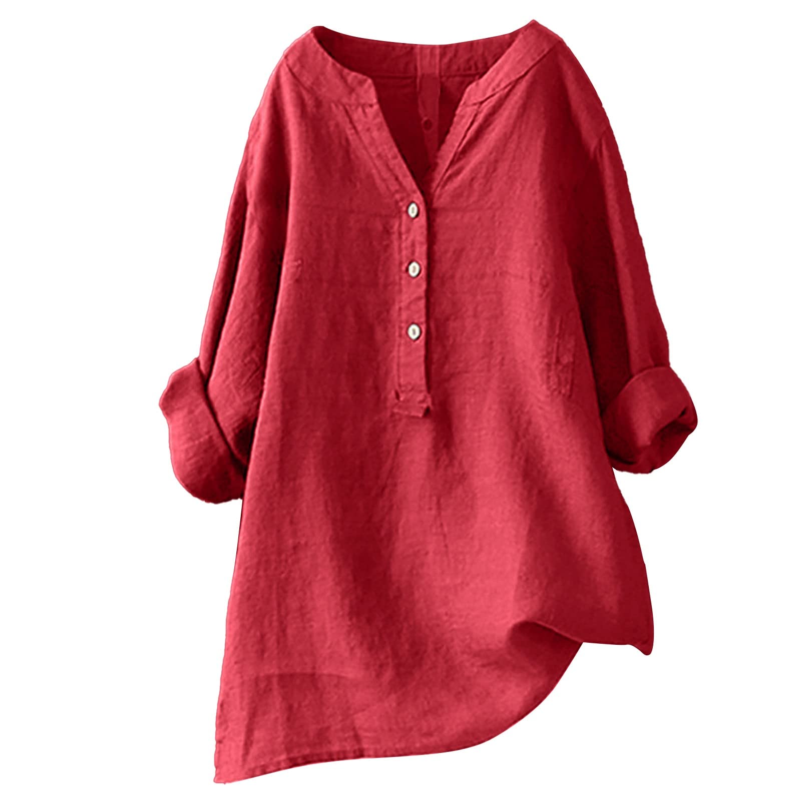 Trendy Women's Floral Print V-Neck Long Sleeve Blouse - Boho Chic Tunic Top with Button Details for Casual Wear (Brown) | Perfect for Office, Date Night & Boho Fashion Outfits