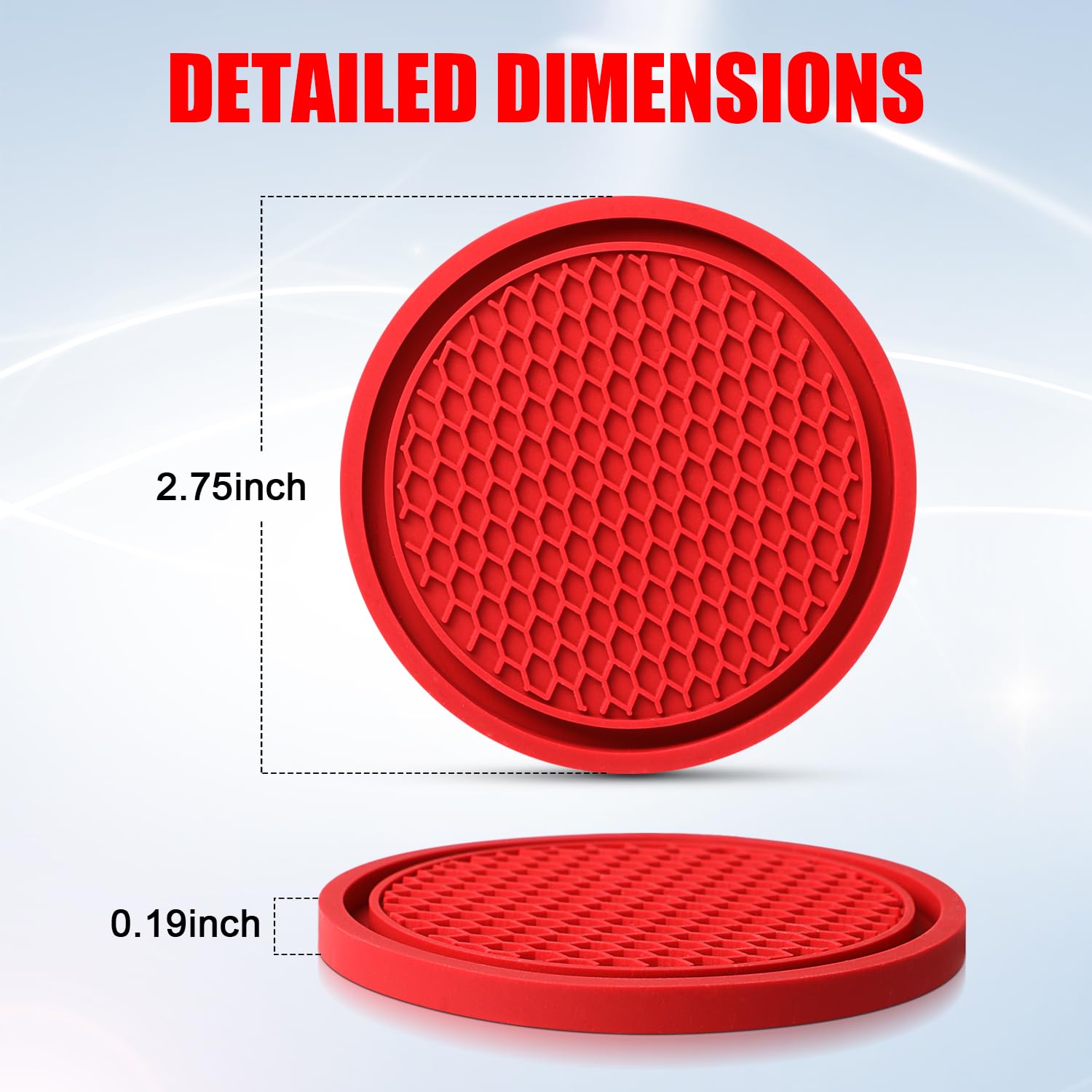 6 Pack PVC Car Cup Holder Coasters - Universal Non-Slip Drink Inserts for Vehicles - Durable Car Interior Accessories for Women & Men - Perfect for Coffee, Soda & Water Bottles in Cars, Trucks & SUVs