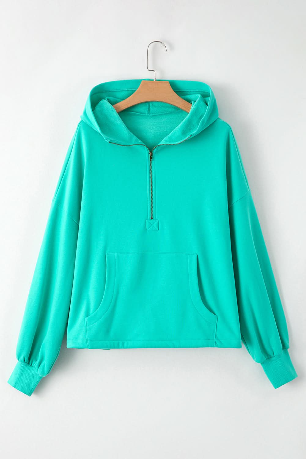 Aruba Blue Fleece Hoodie for Men & Women - Soft & Warm Zip Up Sweatshirt with Pockets - Perfect for Outdoor Activities, Casual Wear & Travel