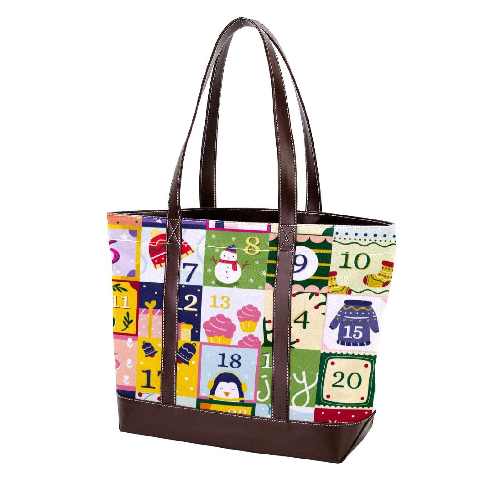 Stylish Large Leather & Canvas Science Lab Tote Bag for Women - Top Handle Shoulder Satchel Purse | Perfect for Work, School & Travel Accessories