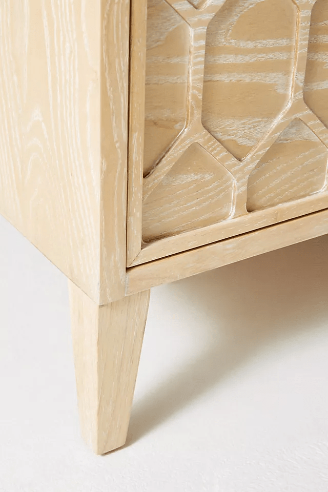 Handcrafted Carved Textured Trellis 6-Drawer Wooden Dresser - Perfect for Bedroom Storage & Farmhouse Decor
